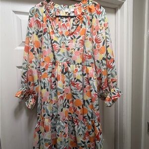 Entro Multicolor Floral Long Sleeve Dress